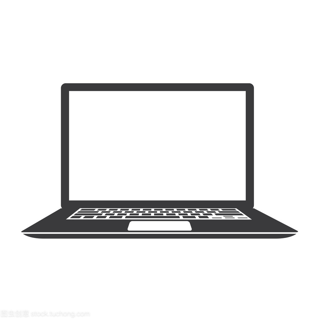 孤立的白色背景上的筆記本電腦矢量圖圖標(biāo) 軟件與輔助設(shè)備的核心視覺(jué)元素